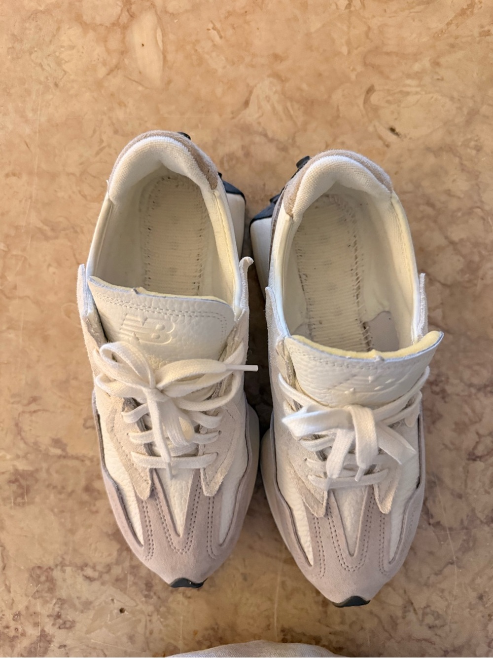 New Balance Cream and Beige Women's Retro Runner Sneakers - Picture 5 of 6